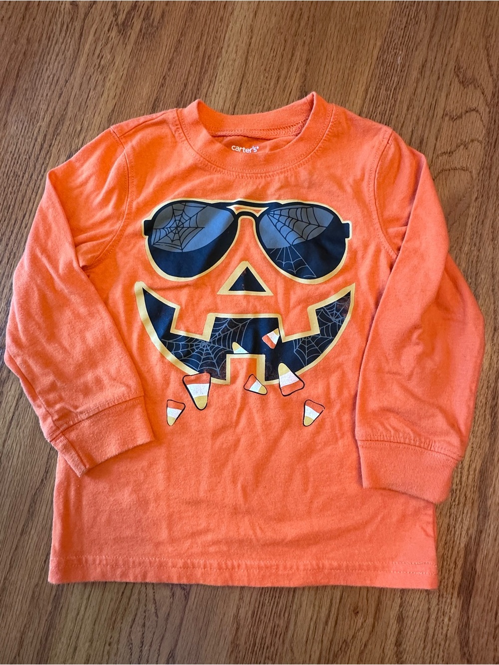 Carter's Orange Jack-o'-Lantern Sunglasses Long-Sleeve Tee